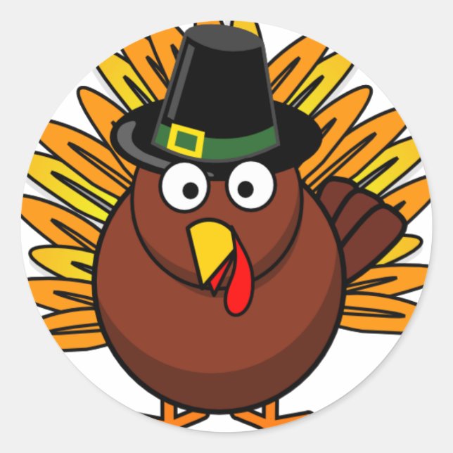 Sticker Rond Turquie pour des vacances de Thanksgiving (Devant)