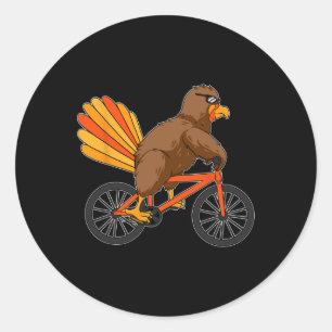 Sticker Rond Turquie vélo vélo d'appartement Thanksgiving Day C