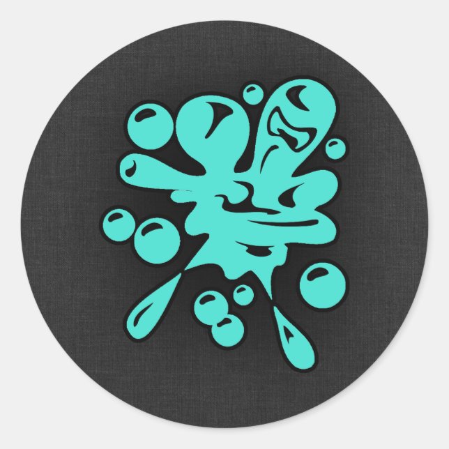 Sticker Rond Turquoise ; Blue Green Painball (Devant)