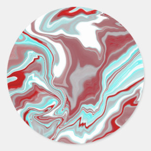 Sticker Rond Turquoise, Bourgogne, persiennes en marbre rouge e