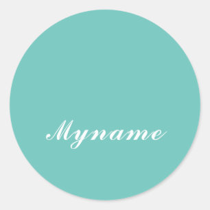 Sticker Rond Turquoise Clair Tendance Moderne Minimaliste Chic 