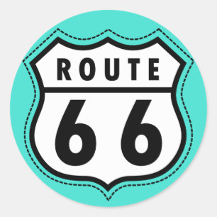 Sticker Rond Turquoise, panneau routier bleu-vert de