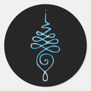 Sticker Rond Turquoise Unalome