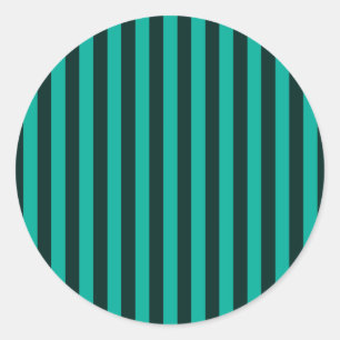 Sticker Rond Turquoise Vertical Stripes Style Decor