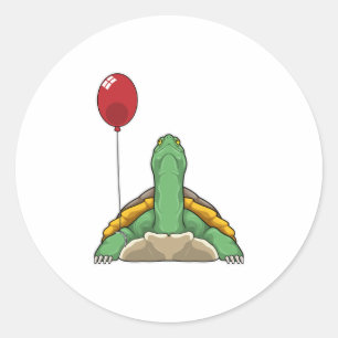 Sticker Rond Turtle Balloon