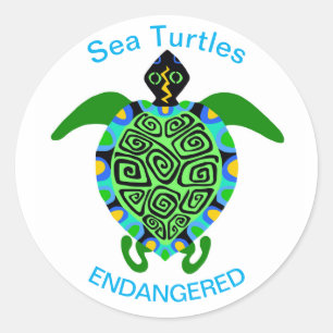 Sticker Rond TURTLE - Conservation - Écologie - Nature