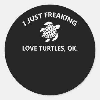 Sticker Rond Turtle Lover | Je Frappe Les Tortues Lover, Ok