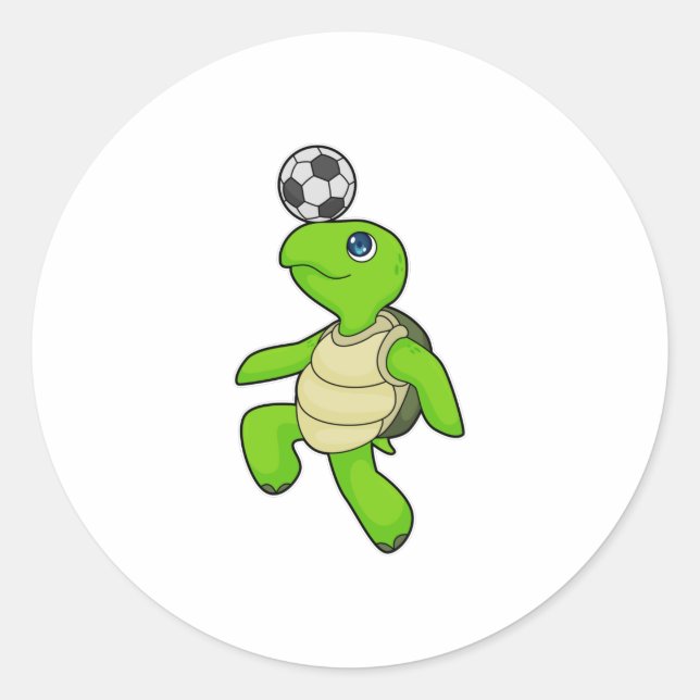 Sticker Rond Turtle Soccer joueur (Devant)