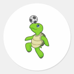 Sticker Rond Turtle Soccer joueur