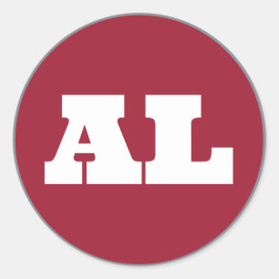 Sticker Rond Tuscaloosa (AL) - Crimson x blanc x gris