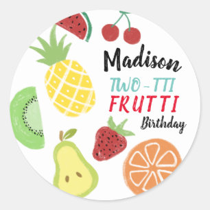 Sticker Rond Tutti frutti Fraîche été Anniversaire Douche