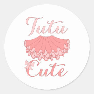 Sticker Rond Tutu Cute Ballet