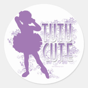 Sticker Rond Tutu Cute (Violet)