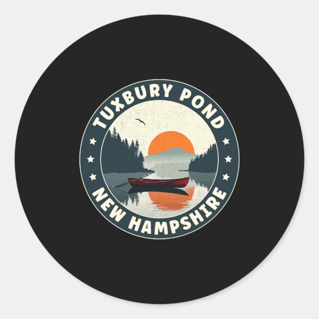 Sticker Rond Tuxbury Nd New Hampshire Sunset T Shirt  (Devant)