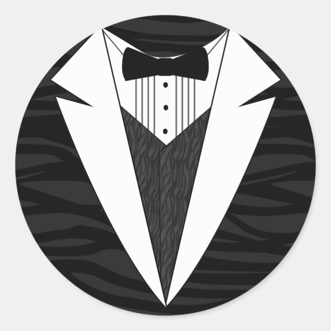 Sticker Rond Tuxedo noir/blanc (Devant)