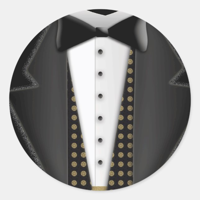 Sticker Rond Tuxedo totalement formel (Devant)