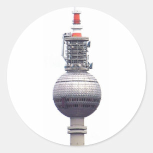 Sticker Rond Tv Tower (Fernsehturm), Berlin, Rouge (tv14)