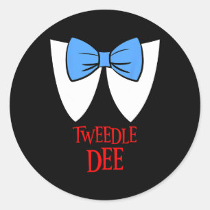 Sticker Rond Tweedle Dee Costume Halloween Fairytale Caractère