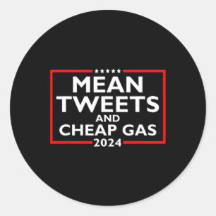 Sticker Rond Tweets Et Gaz Bon Marché Drôle Élections Pro-Trump