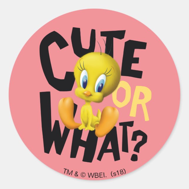 Sticker Rond TWEETY™ - Mignonne Ou Quoi ? (Devant)
