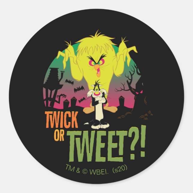 Sticker Rond "Twick or Tweet" TWEETY™ & SYLVESTER™ (Devant)