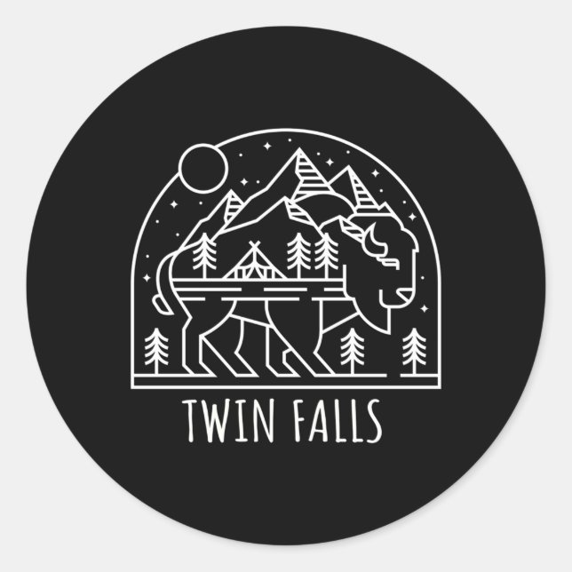 Sticker Rond Twin Falls Idaho Bison (Devant)