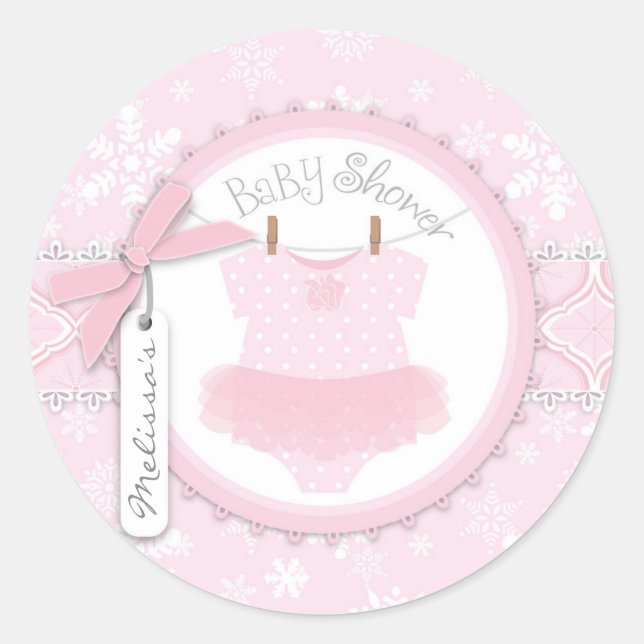 Sticker Rond Twin Tutu Polka Dot Jumper & Winter Snowflake (Devant)