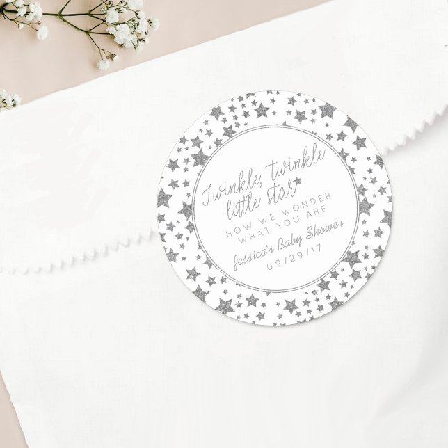 Sticker Rond Twink, Twinkle Little Star Baby shower Favoriser (Créateur téléchargé)