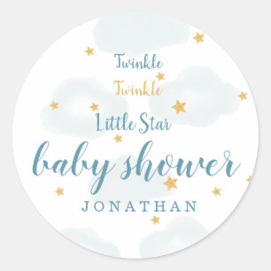 Sticker Rond Twinkle Little Star & Cloud Baby shower