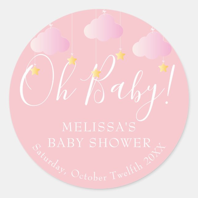 Sticker Rond Twinkle scintille petite étoile Oh Baby baby showe (Devant)