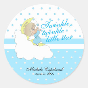 Sticker Rond Twinkle, Twinkle Little Star - Baby Boy