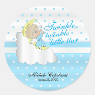 Sticker Rond Twinkle, Twinkle Little Star - Baby Boy