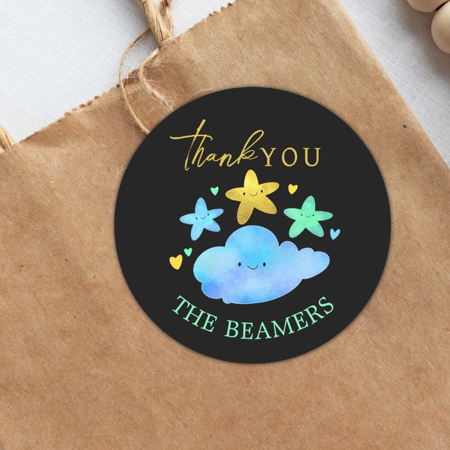 Sticker Rond Twinkle Twinkle Little Star Baby shower Merci (Créateur téléchargé)
