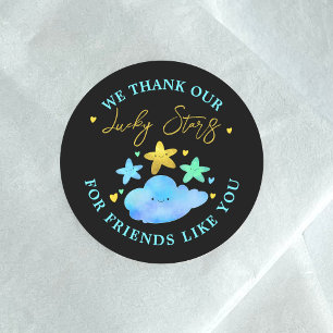 Sticker Rond Twinkle Twinkle Little Star Baby shower Merci