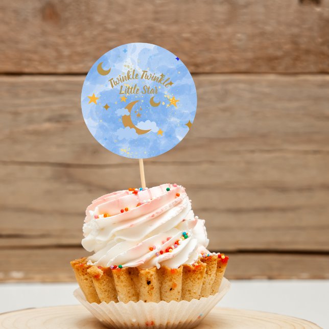 Sticker Rond Twinkle Twinkle Little Star Cupcake Top (Créateur téléchargé)