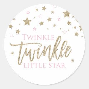 Sticker Rond Twinkle Twinkle Little Star parties scintillant en