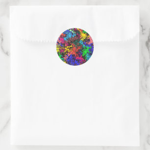 Sticker Rond Twirly coloré Abstrait /