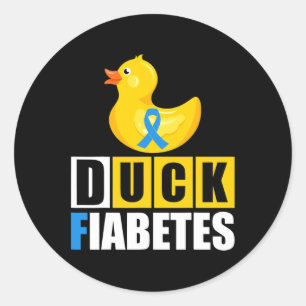 Sticker Rond Type 1 Diabète Fiabète de canard T1D Sensibilisati