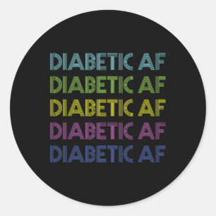 Sticker Rond Type 1 Sensibilisation au diabète Diabétique Af Fu