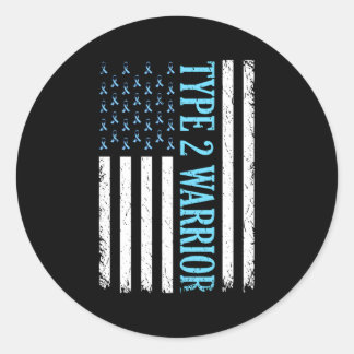 Sticker Rond Type 2 Guerrier Diabète Sensibilisation Diabétique