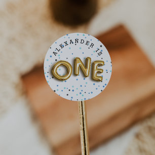 Sticker Rond Type de ballon   Première fête d'anniversaire