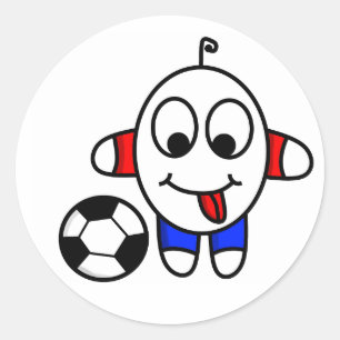 Sticker Rond type drôle du football