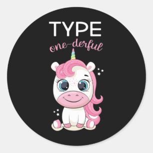 Sticker Rond Type Un Dérivé Sensibilisation au diabète T1d Dia 