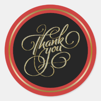 Sticker Rond Typographie Black & RedFrame ThankYou