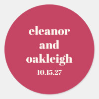 Typographie chic Magenta Rouge ivoire Mariage pers