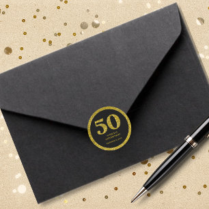 Sticker Rond Typographie de la Parties scintillant d'or noir 50