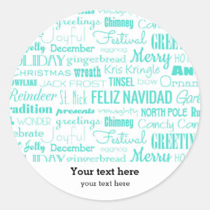 Sticker Rond Typographie de la saison des fêtes