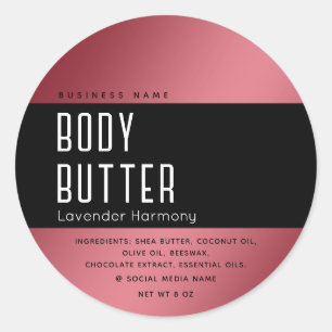 Sticker Rond Typographie de luxe moderne simple noir