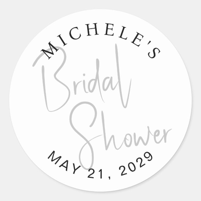 Sticker Rond Typographie de script minimal Mariage moderne sous (Devant)