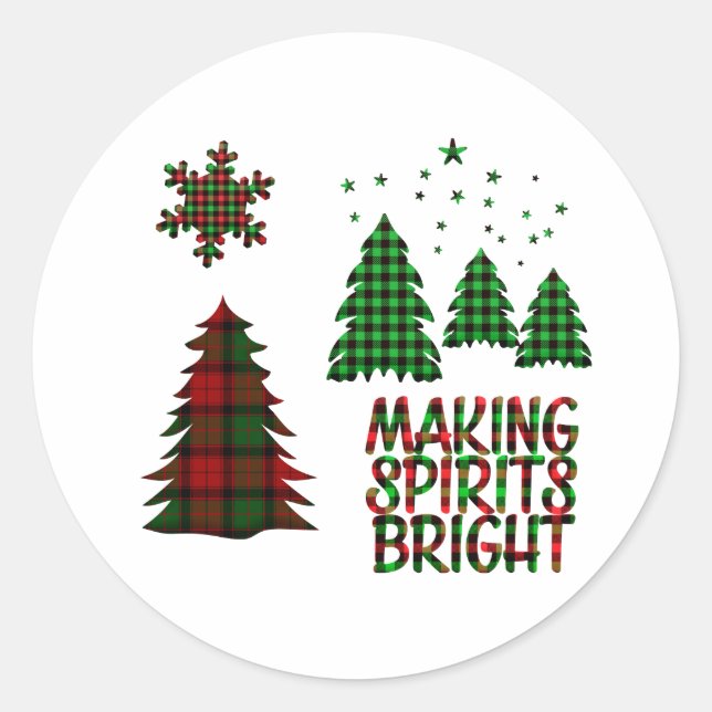 Sticker Rond Typographie de vacances Noël tendance (Devant)